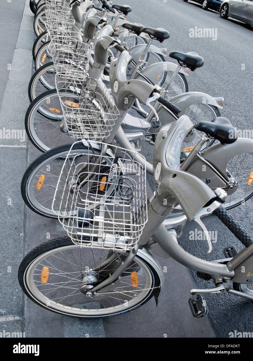 Rental bikes in Paris Stock Photo Alamy