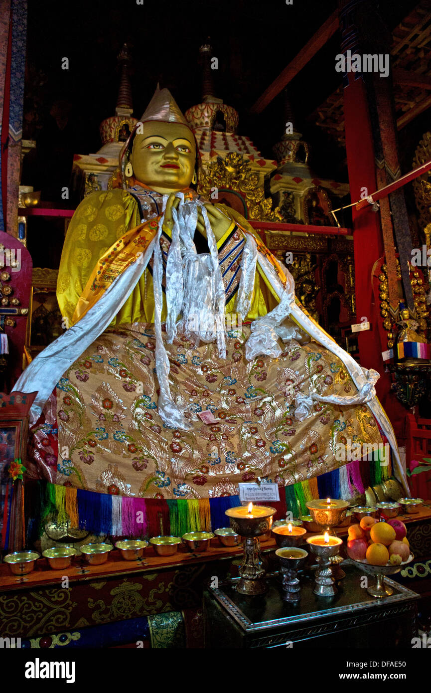 Statue of Jamyang Chöje, Drepung Monastery, Lhasa, Tibet Stock Photo