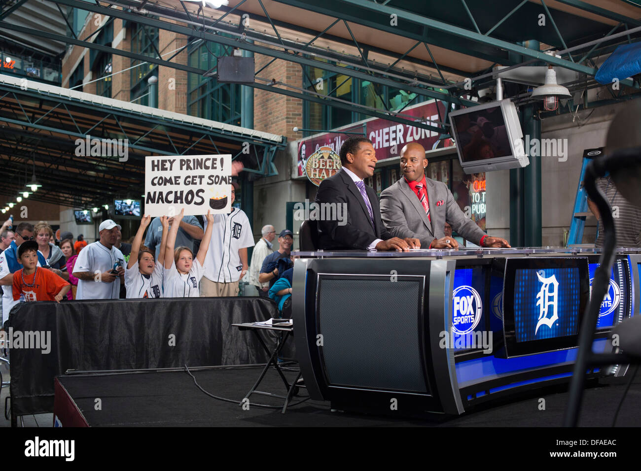 TV Broadcasters for Fox Sports Detroit Stock Photo