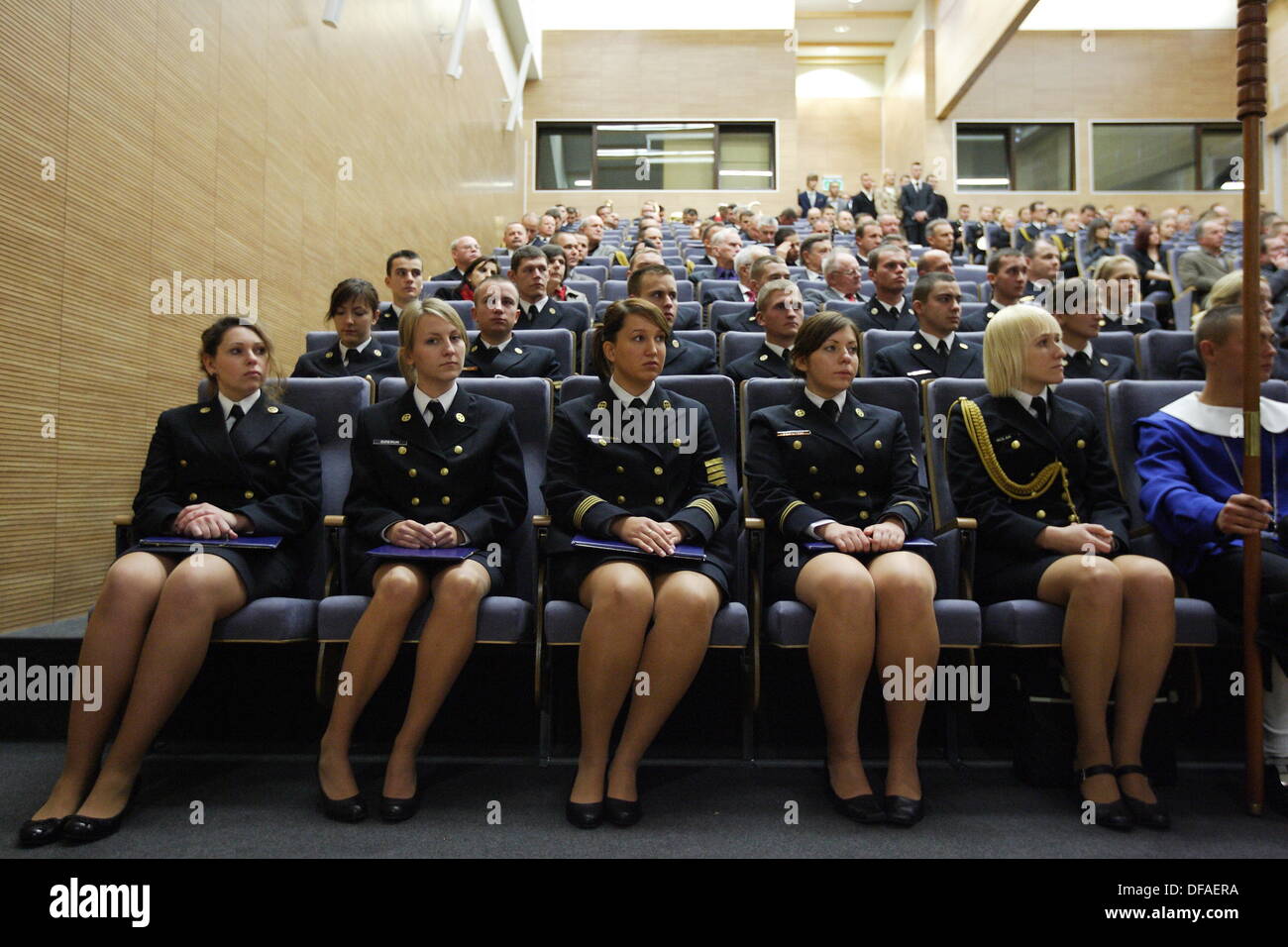 Gdynia, Poland 1st, October 2013 Inauguration Ceremony of the Academic Year 2013/2014 at the Polish Naval Academy in Gdynia. Rector Commander Rear Admiral Czeslaw Dyrcz takes part in the ceremony Credit:  Michal Fludra/Alamy Live News Stock Photo