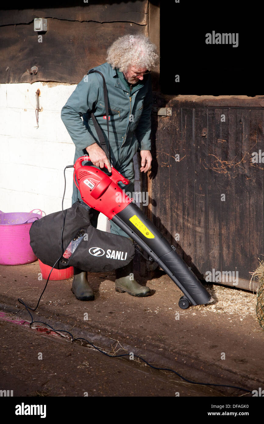 Leaf blower/sucker in action UK Stock Photo Alamy