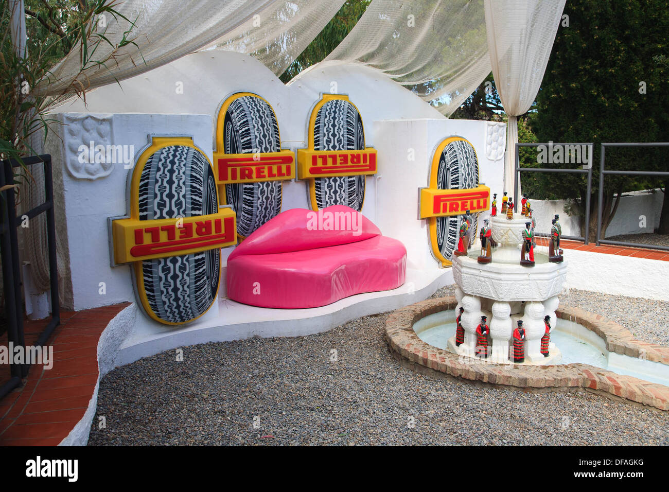 At Salvador Dali's house in Port Lligat near Cadaques, NE Spain. Seating  area beside his swimming pool Stock Photo - Alamy