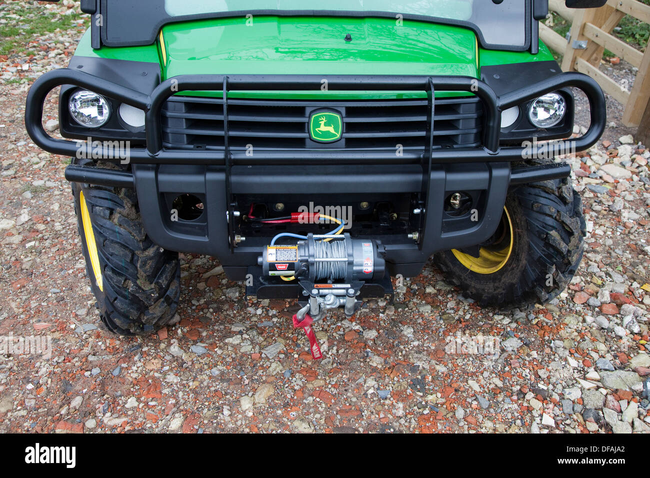 Winch fitted to the front of a John Deere Gator UK Stock Photo - Alamy