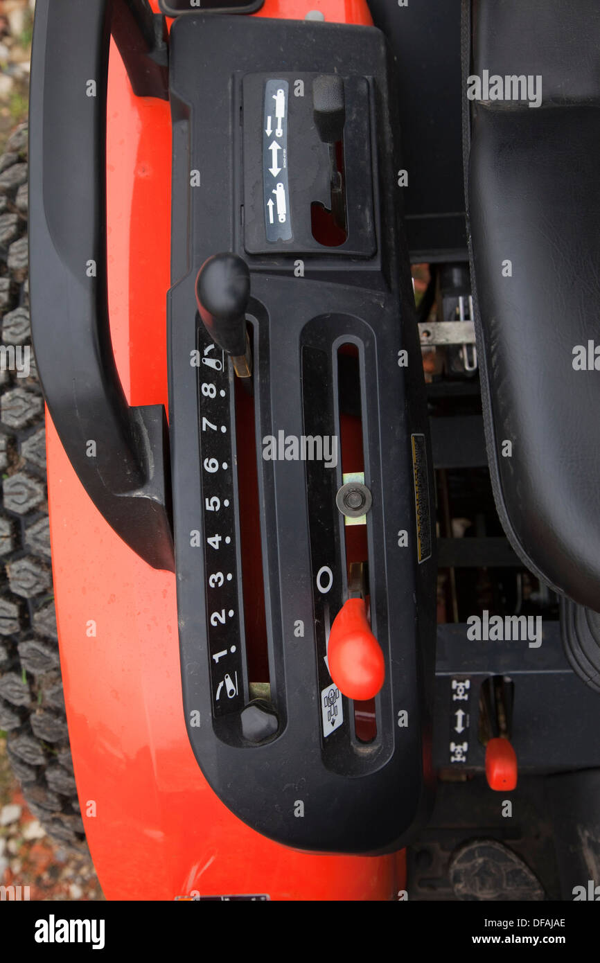 Controls of a Kubota mini tractor UK Stock Photo 61084870 Alamy