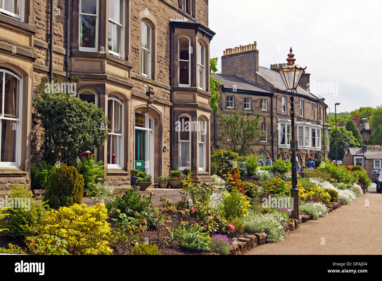 Victorian Guest Houses on Broad Walk in Pavilion Gardens, Buxton Stock