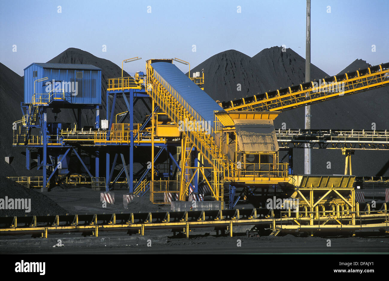 Conveyor belts. Port of Tarragona, Catalonia, Spain Stock Photo