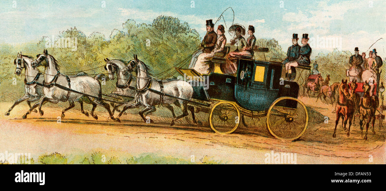 Coach and four horses of Sir Thomas Peyton, London, 1880s. Color Stock  Photo - Alamy