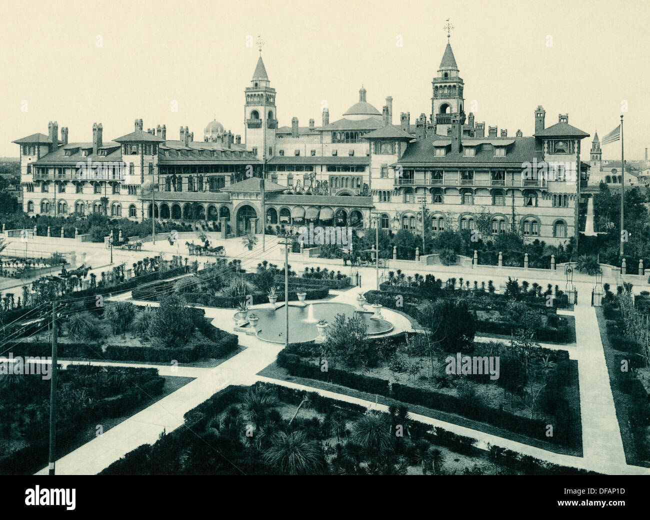 Hotel Ponce de Leon in St. Augustine, Florida, circa 1890. Photogravure
