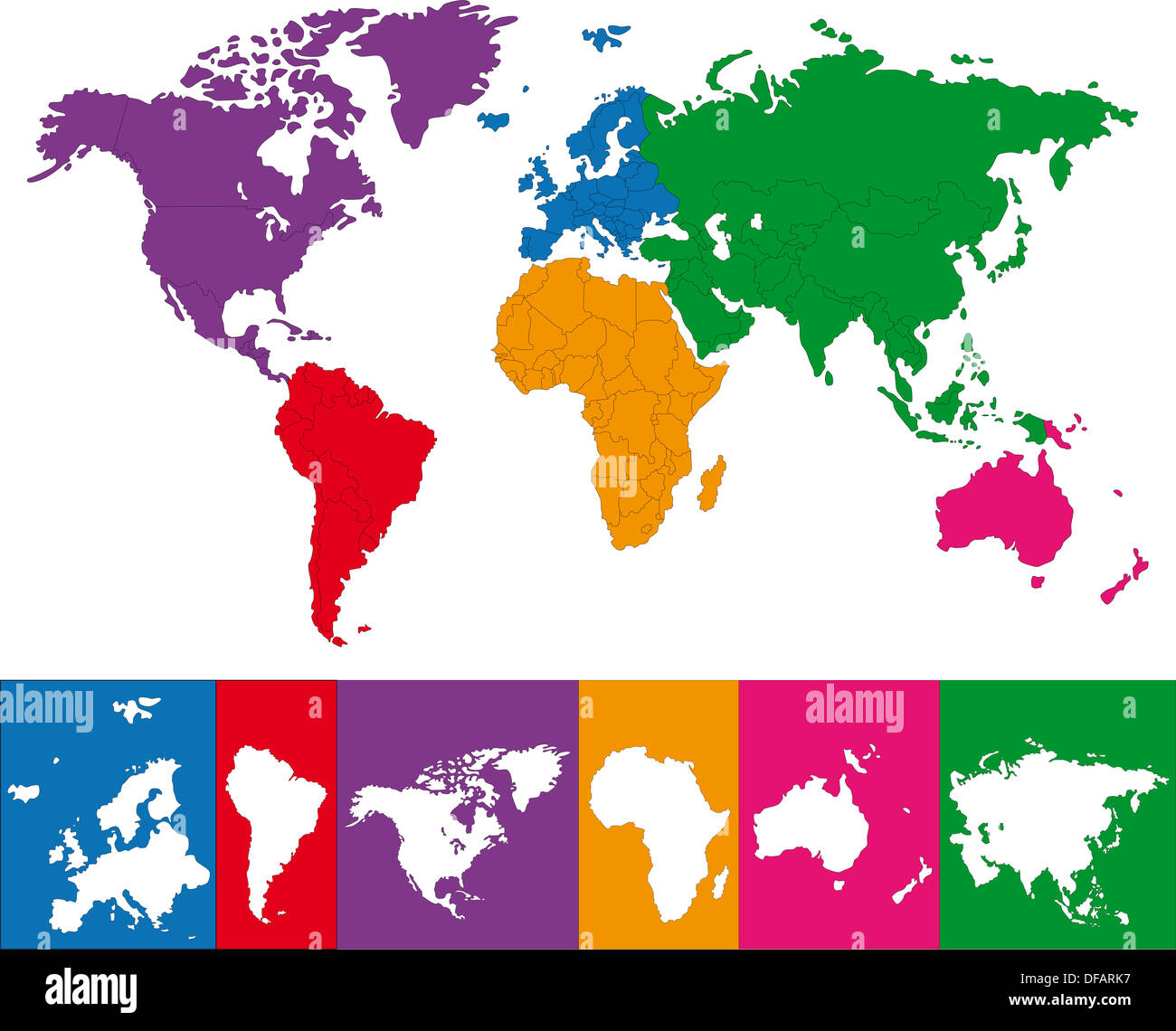 Colorful world map Stock Photo