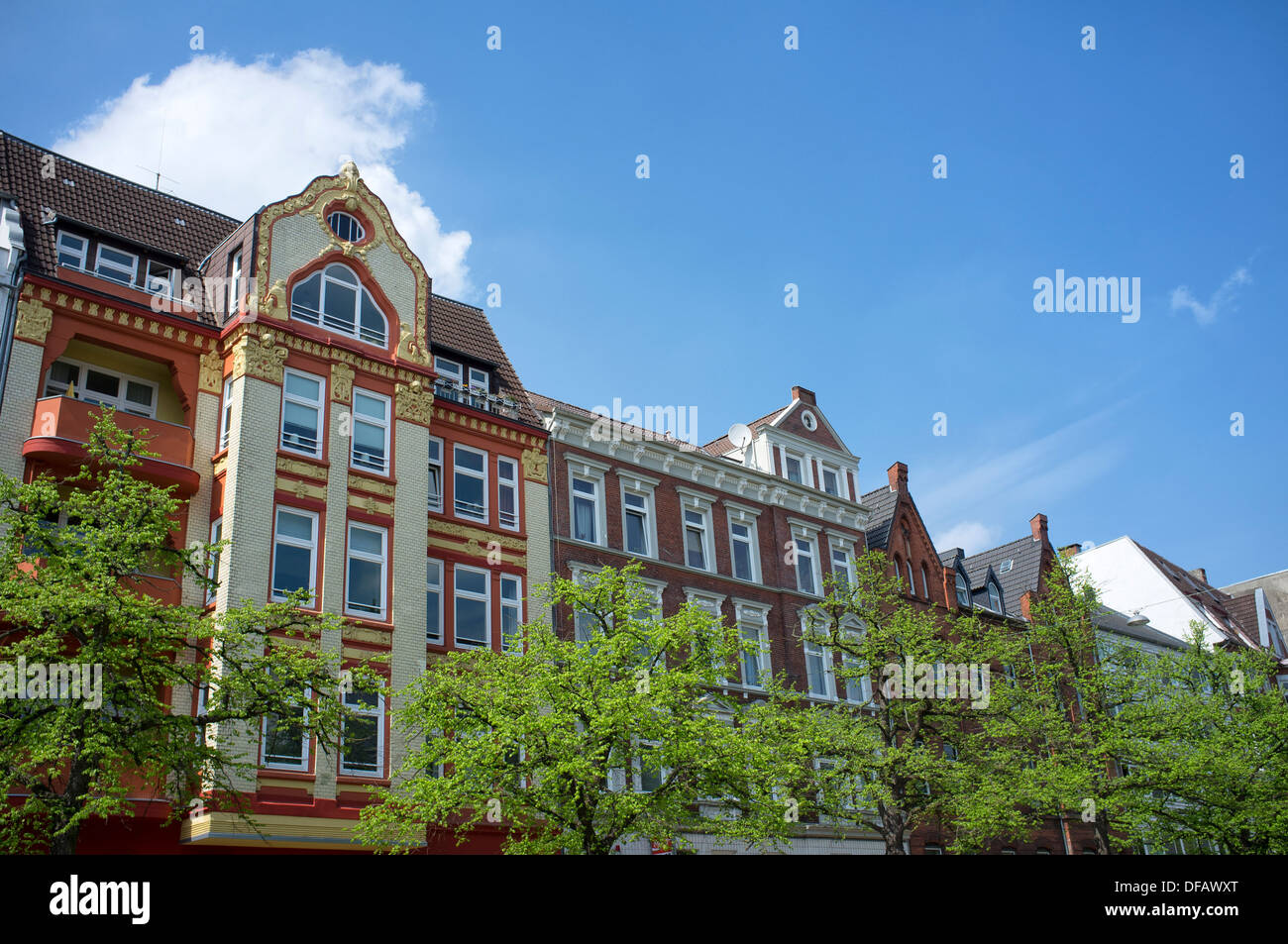 Traditional apartment buildings in Kiel, Germany Stock Photo Alamy