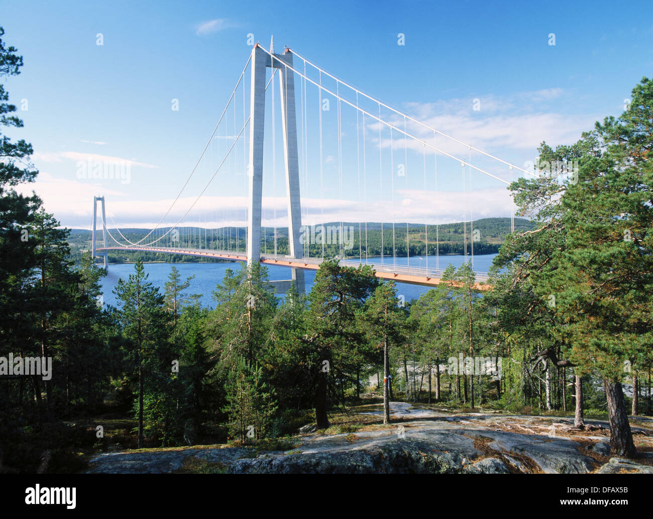 Big bridge in the high coast area. Veda, Ångermanland, Sweden Stock Photo