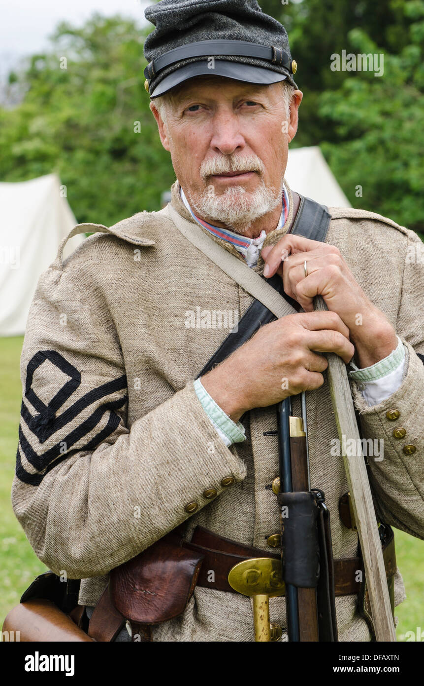 Confederate soldier musket rifle gun at the Thunder on the Roanoke