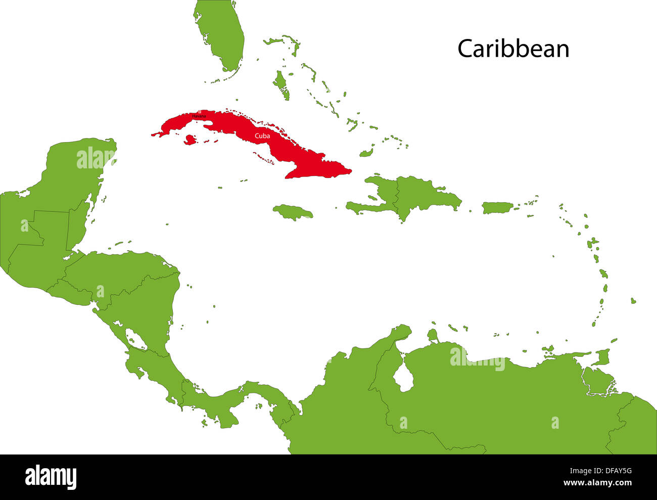 Cuba map Stock Photo