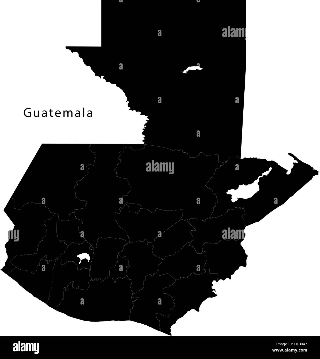 Black Guatemala map Stock Photo