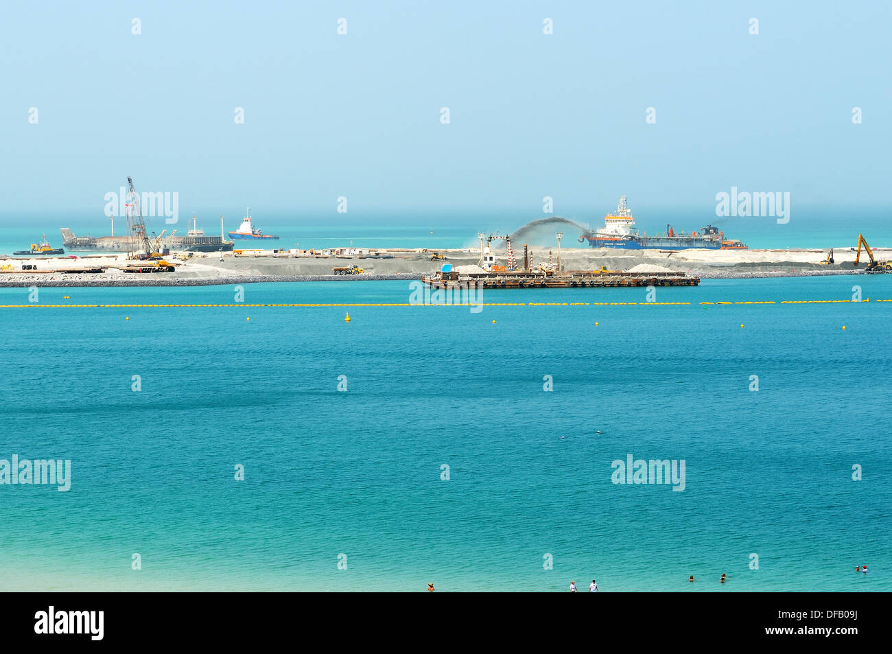 The construction of the US$1.63bn Bluewaters Island project where will be the 210-metre Dubai Eye Stock Photo