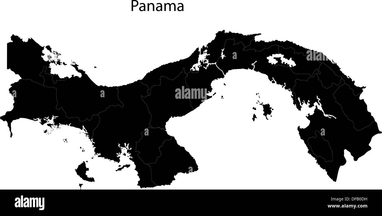 Black Panama map Stock Photo