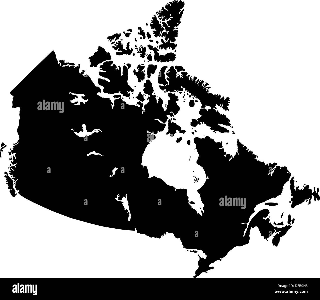 Black Canada map Stock Photo