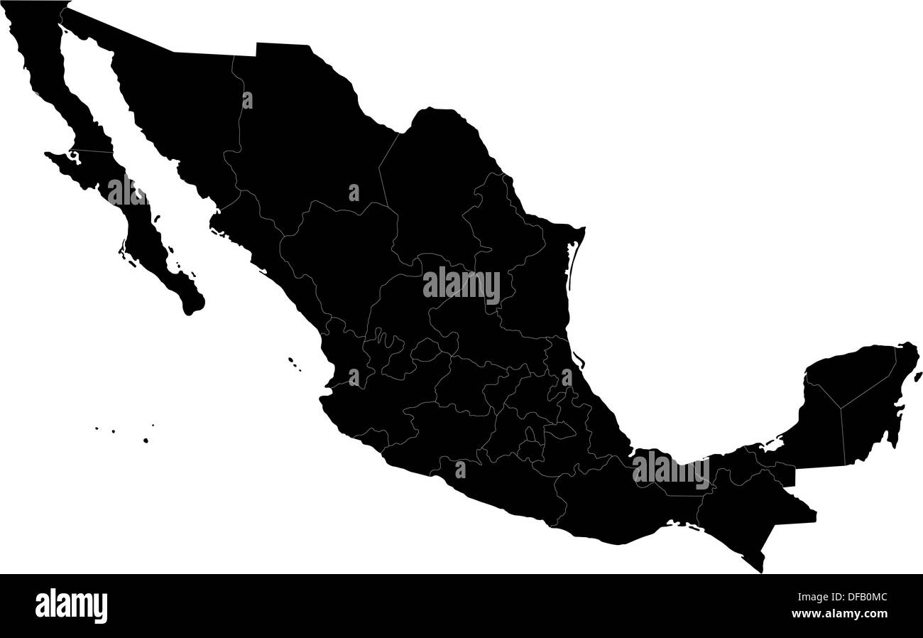 Mexico Map Black And White Stock Photos Images Alamy
