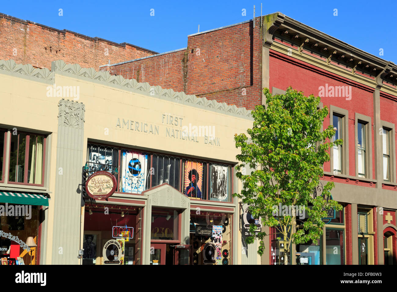 Music Store on Taylor Street,Port Townsend,Puget Sound,Washington State,USA,North America Stock Photo