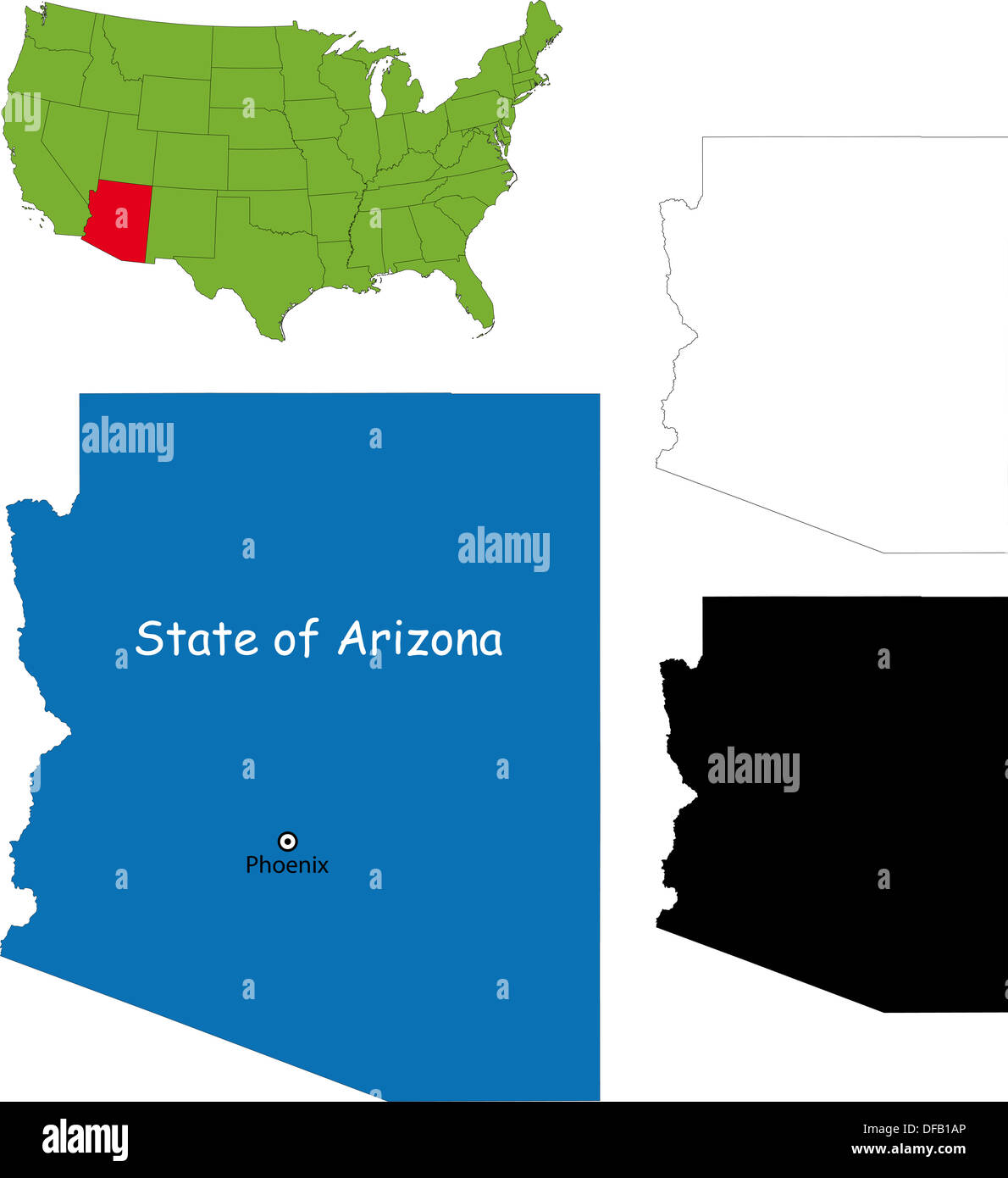 Arizona map Stock Photo