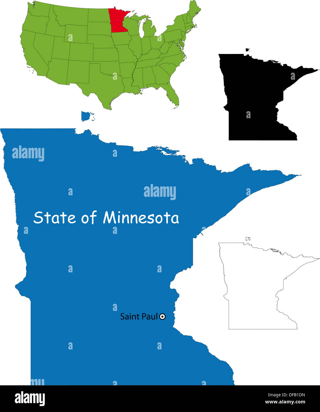 Minnesota map Stock Photo