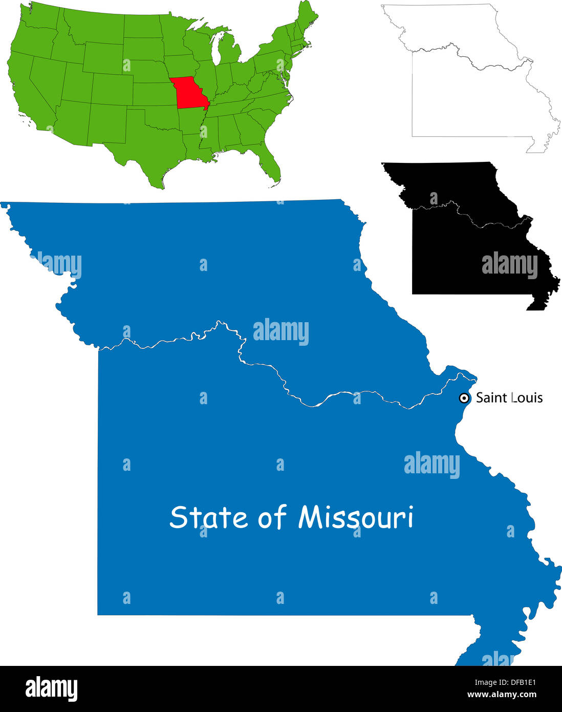 Missouri map Stock Photo