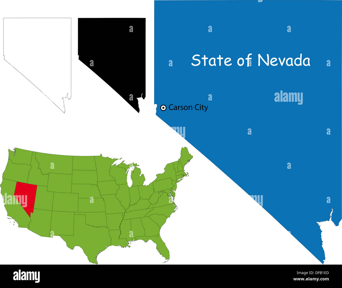 Nevada map Stock Photo