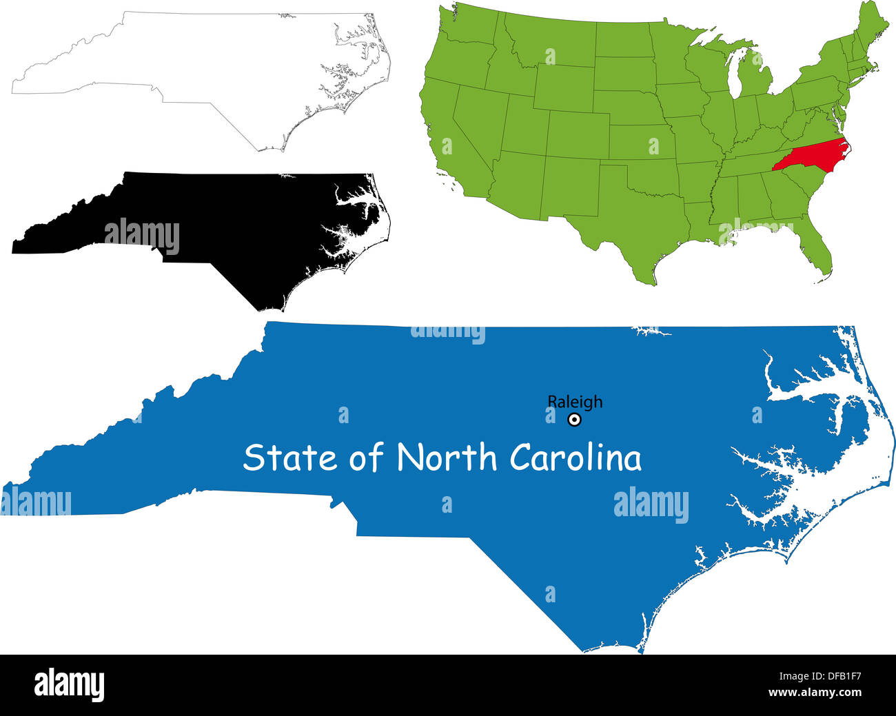 North carolina map Stock Photo