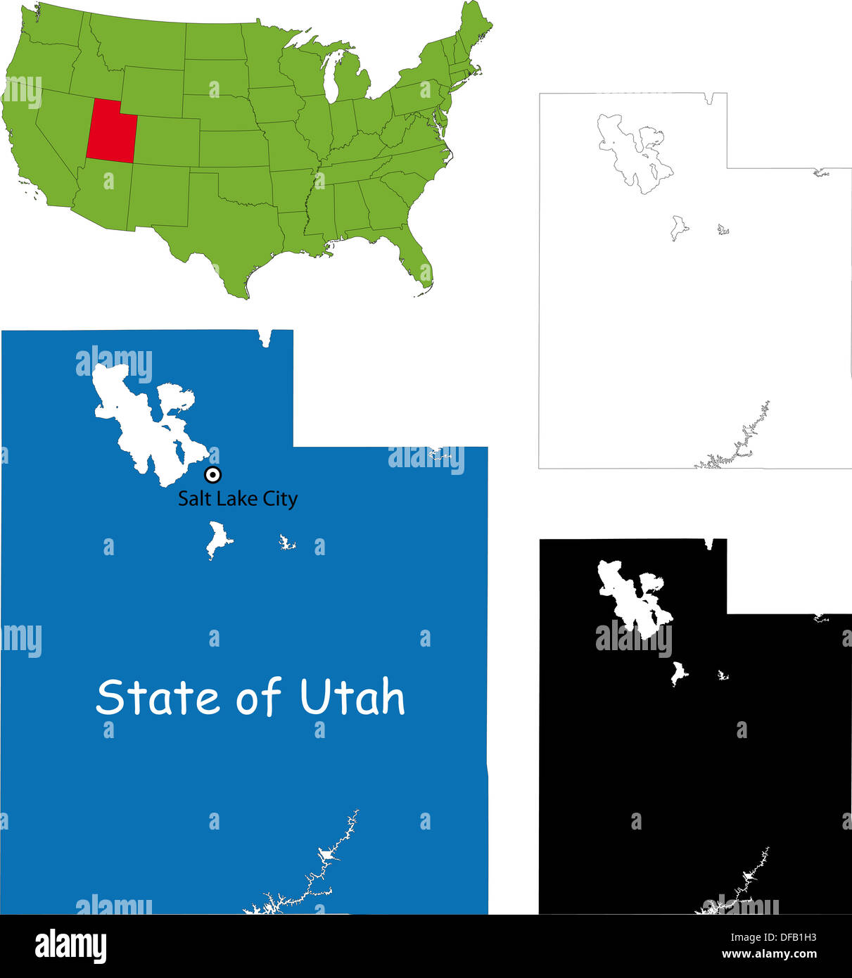 Utah map Stock Photo