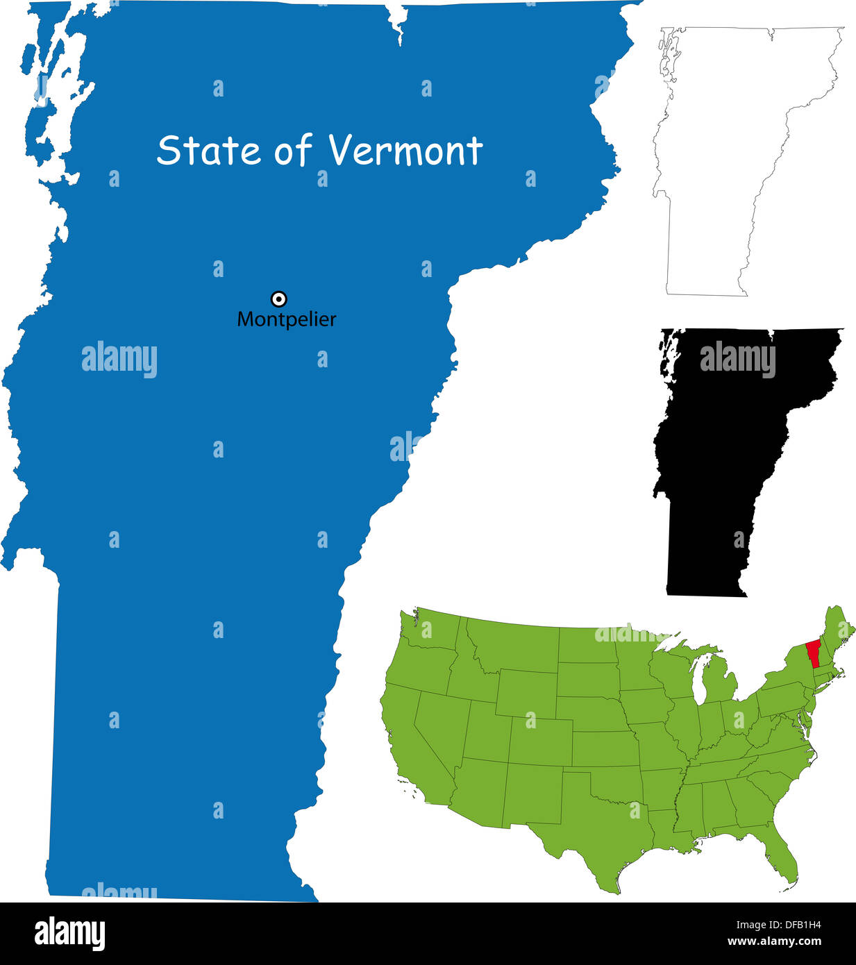Vermont map Stock Photo Alamy