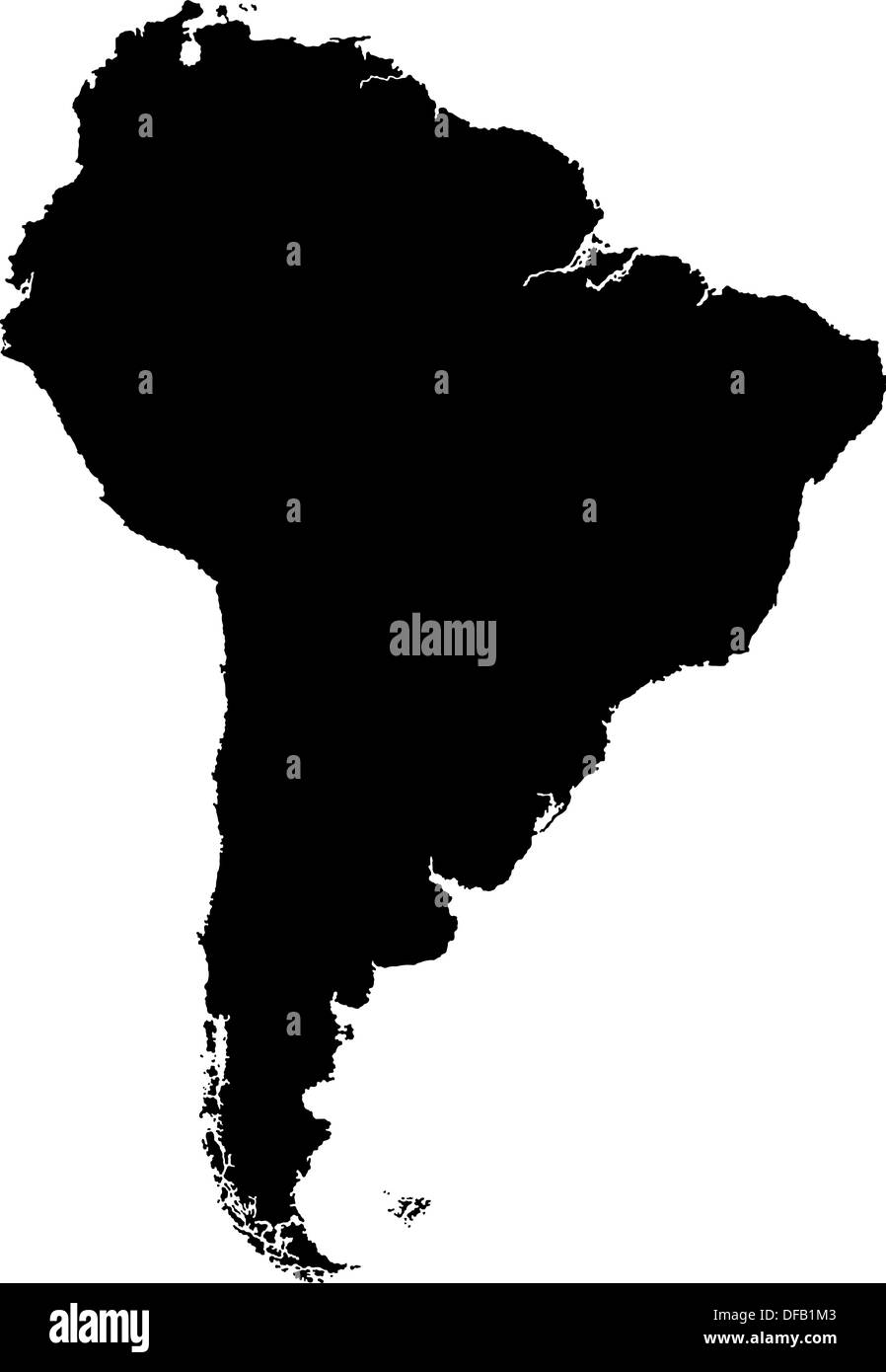Black South America map Stock Photo