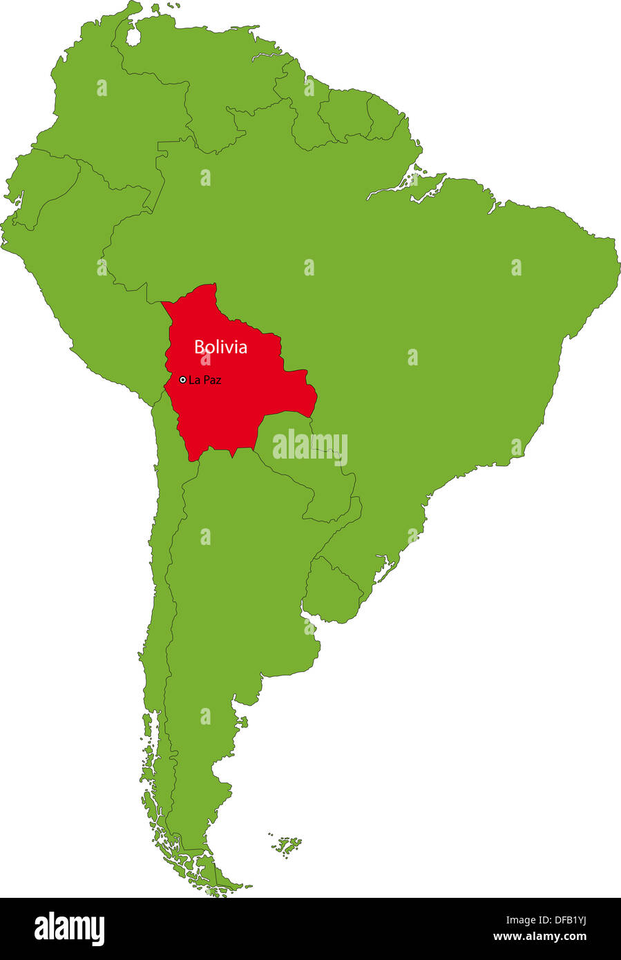 Bolivia map Stock Photo