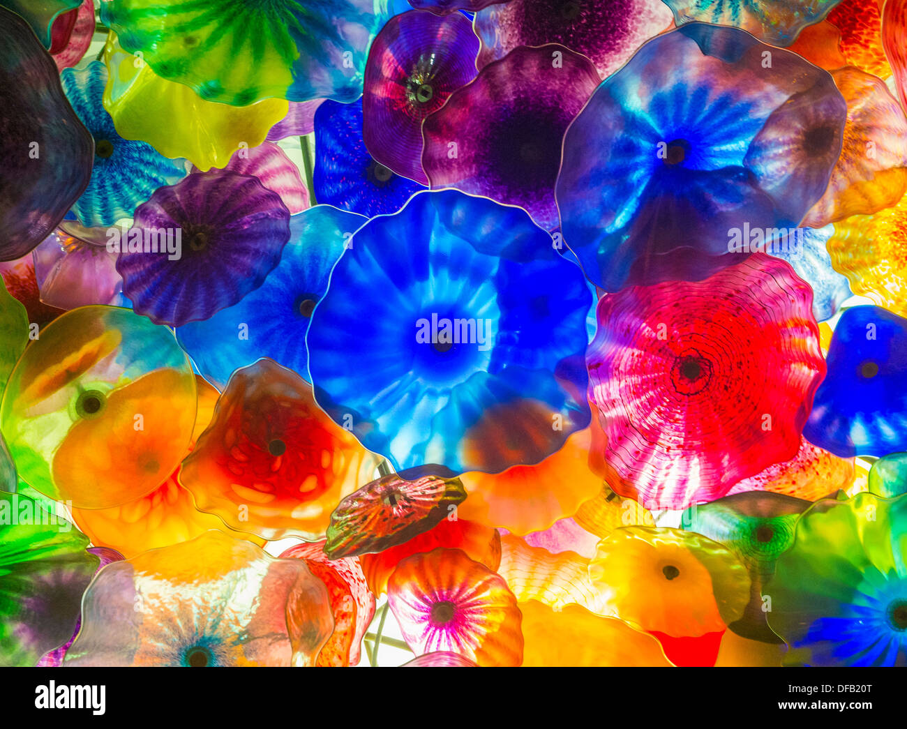 The Hand Blown Glass Flower Ceiling At The Bellagio Hotel In Las