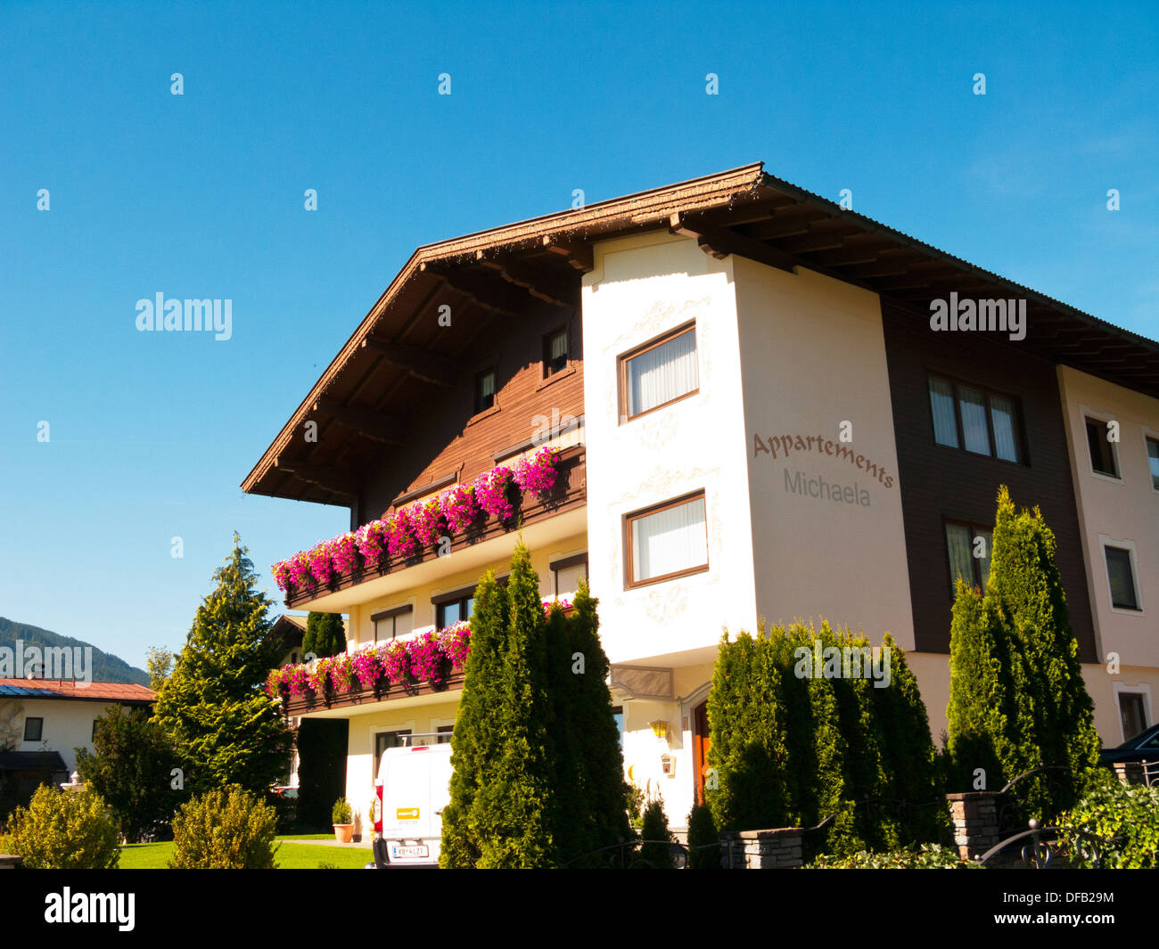 Austria kitzbuhel Europe typical Austrian wooden house home in