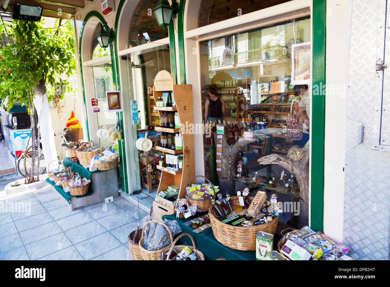 Typical tourist shop front outside Nidri Nydri Lefkada Lefkas Greek Island  Greece Stock Photo - Alamy