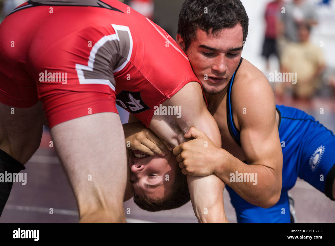 High school wrestling competition, Great New York State Fair Stock Photo