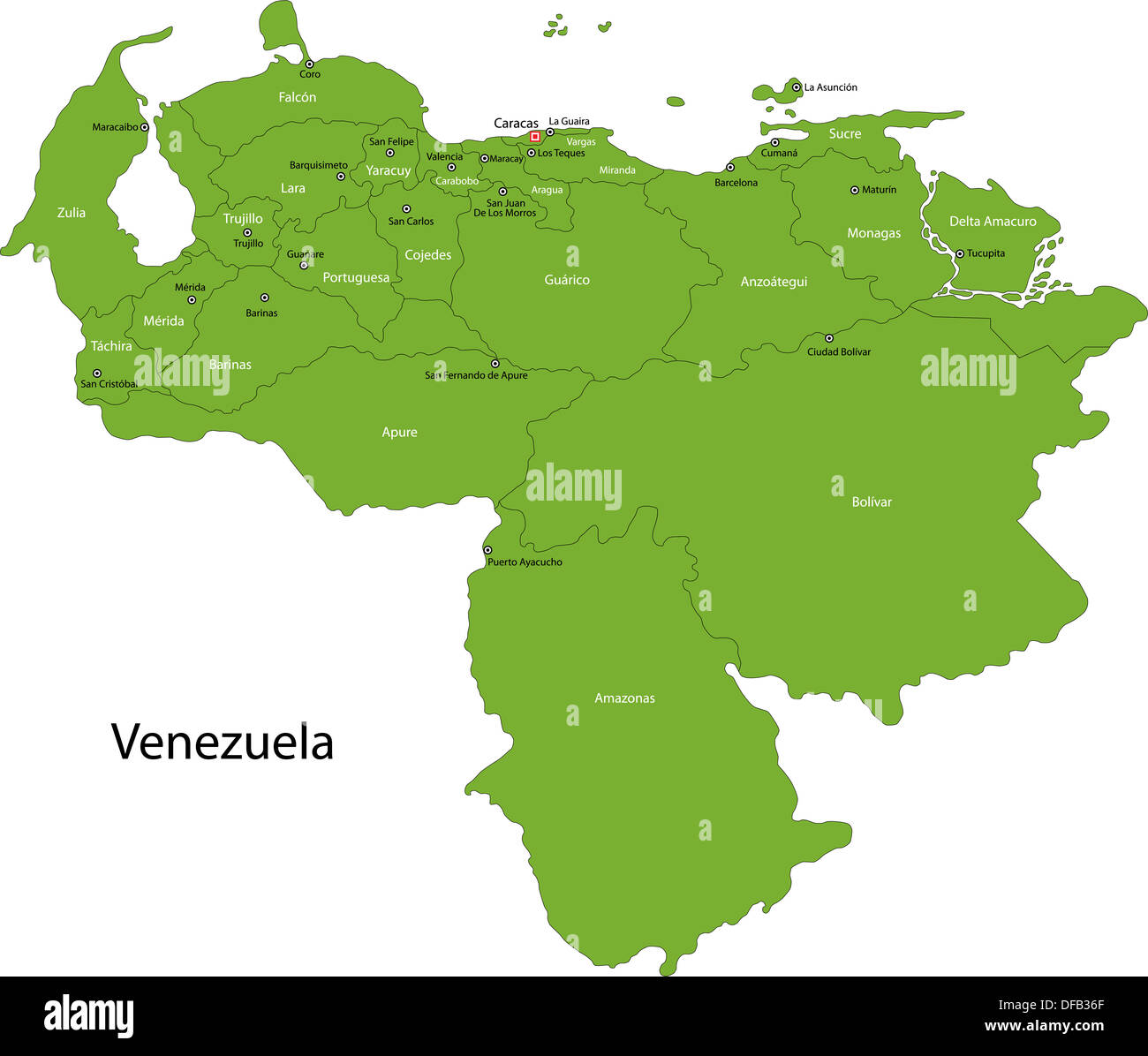 Green Venezuela map Stock Photo