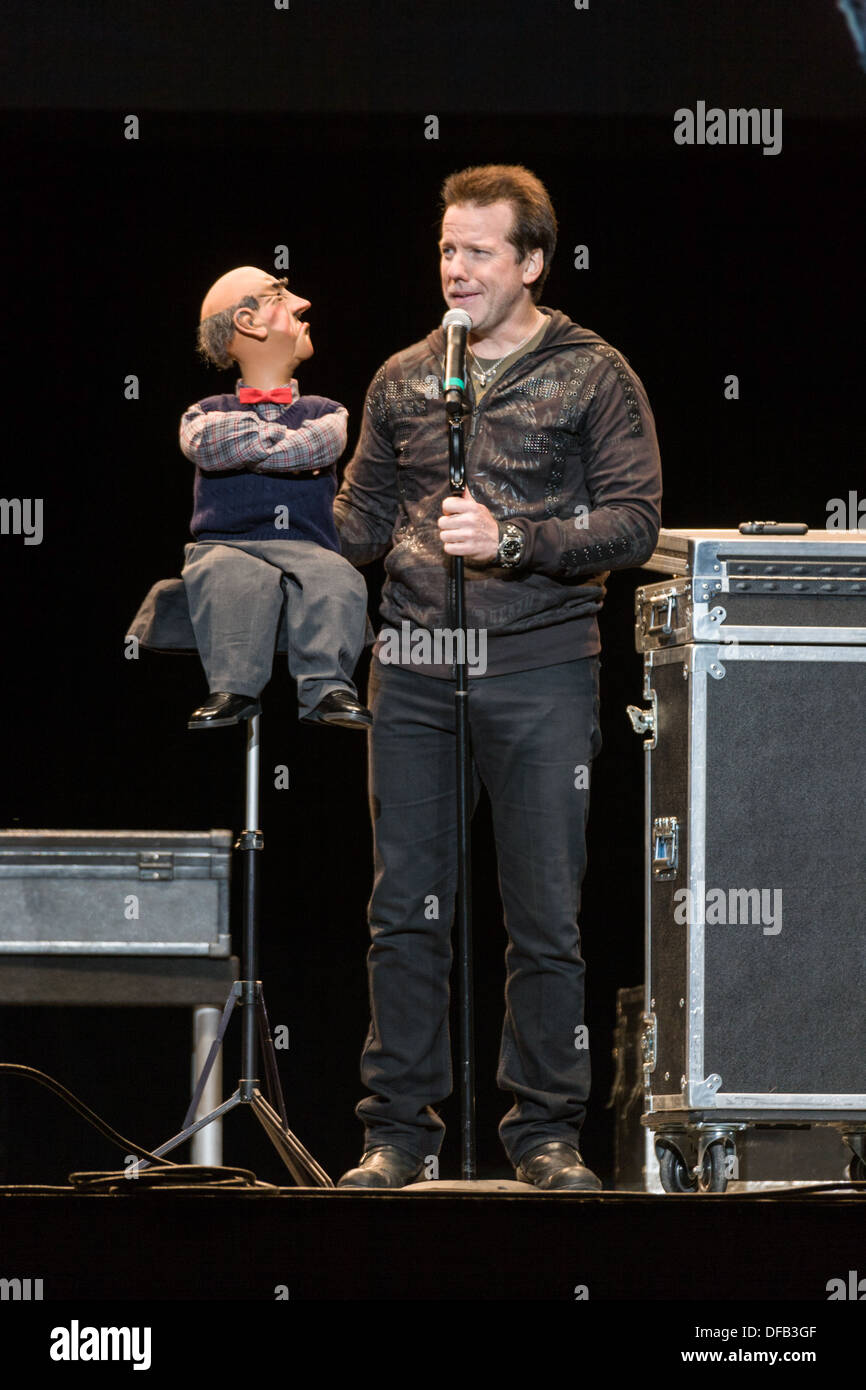 Ventriloquist comedian Jeff Dunham with his character Walter