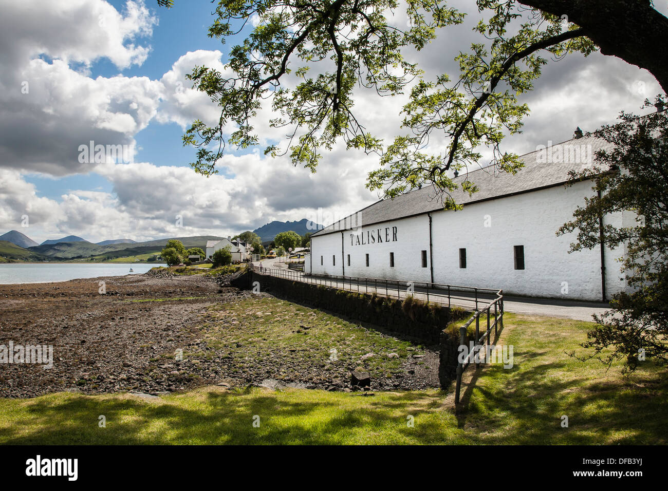 Talisker distillery in Carbost on the Isle of Skye in Scotland. Stock Photo