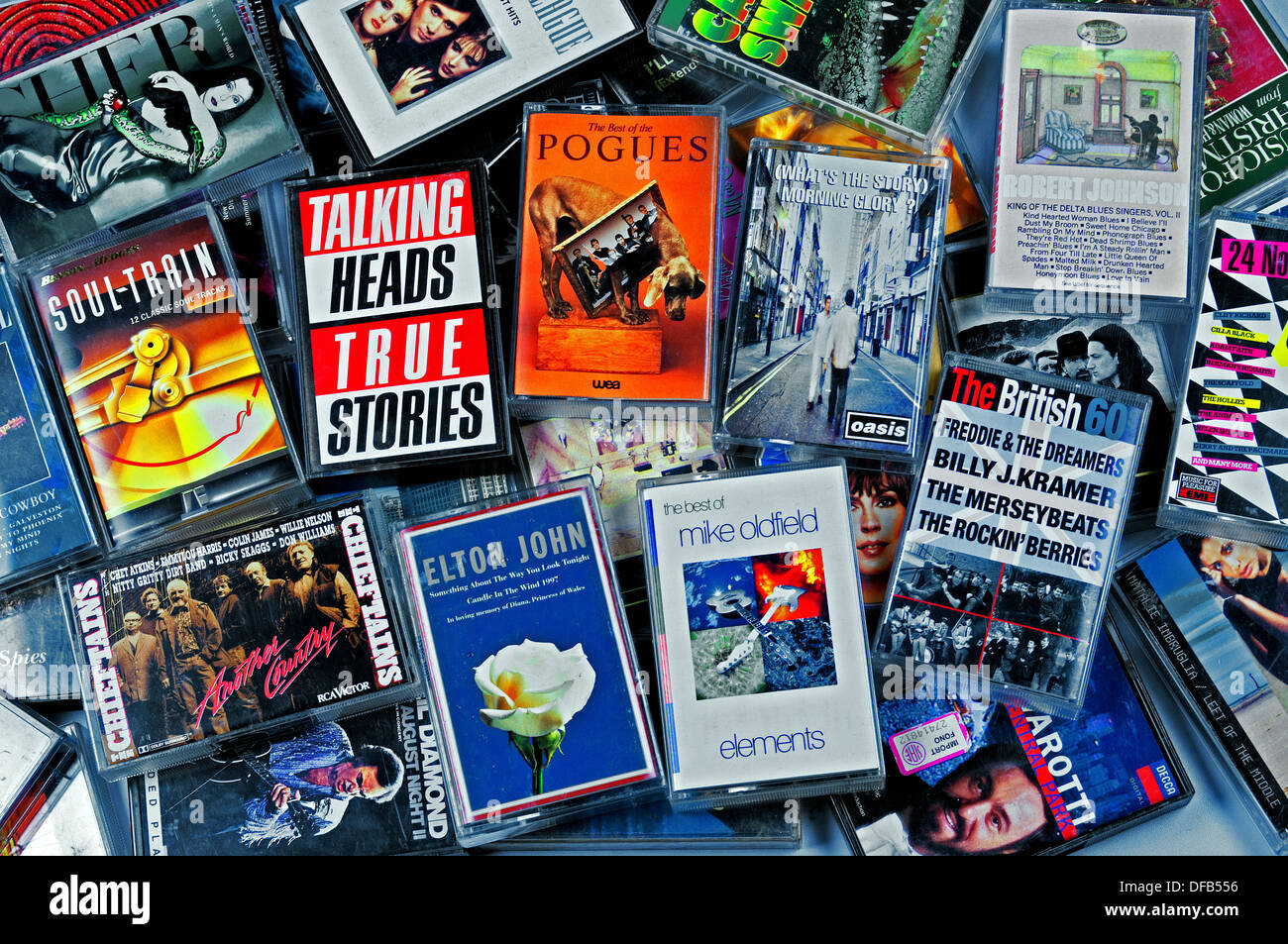 Music cassette tapes Stock Photo