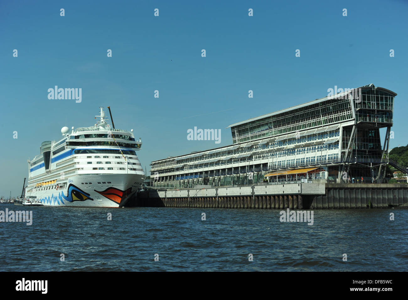 Cruise Ship AIDA in the Port of Hamburg, Germany. Stock Photo
