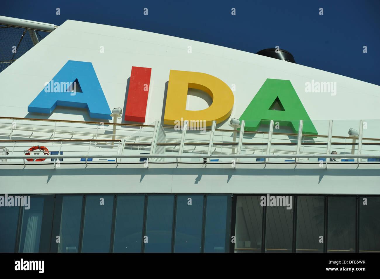 Cruise Ship AIDA in the Port of Hamburg, Germany. Stock Photo