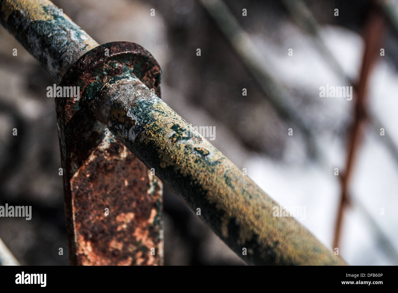 a particular of a rusty railing Stock Photo - Alamy