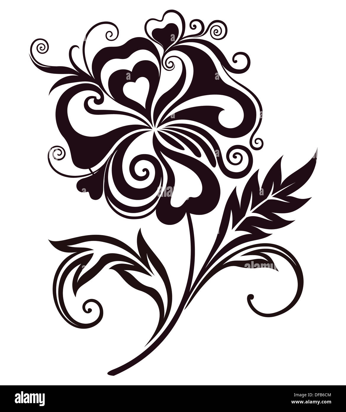 Abstract flower lineart Stock Photo Alamy