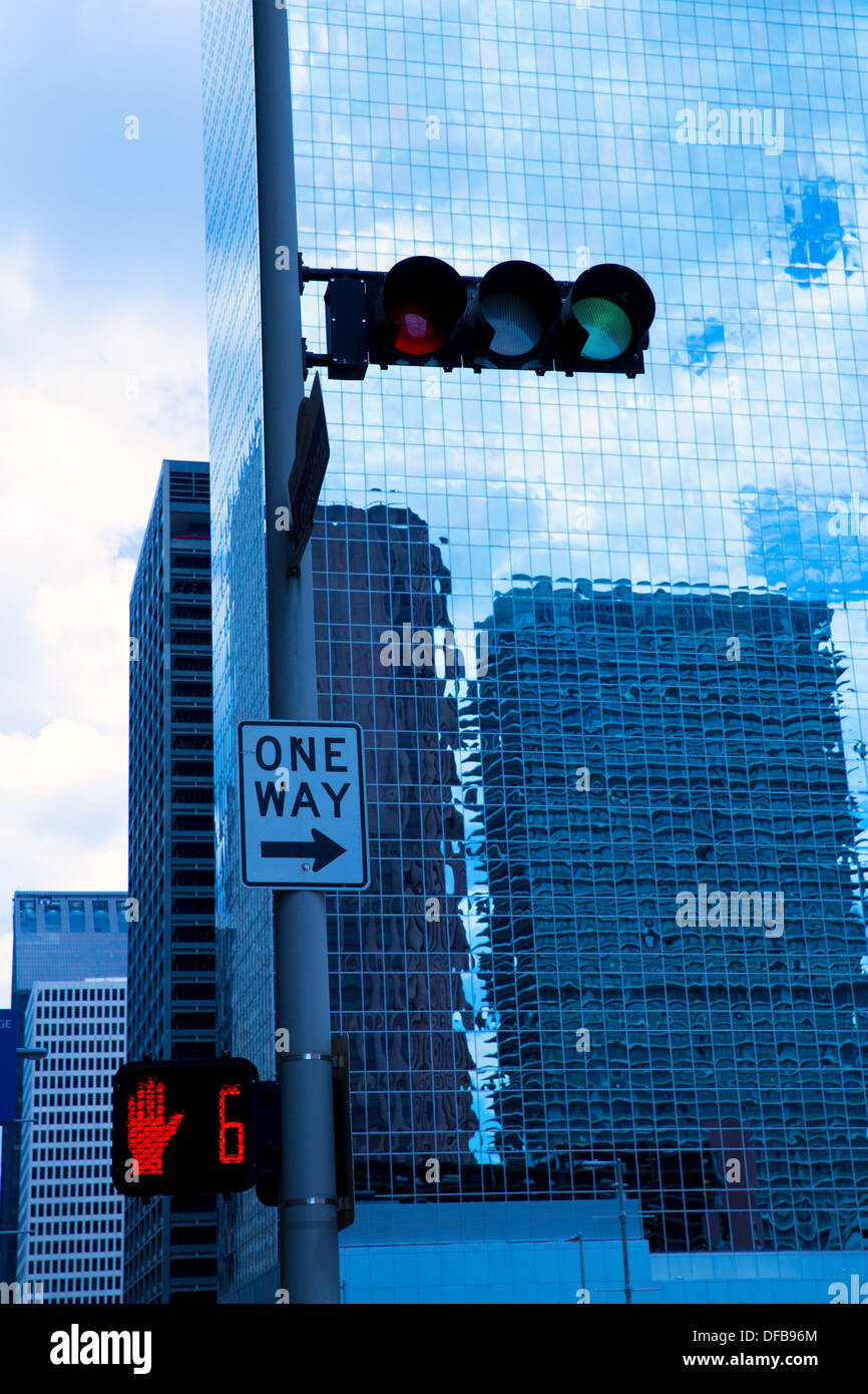 blue Houston Texas downtown mirror buildings detail Stock Photo Alamy