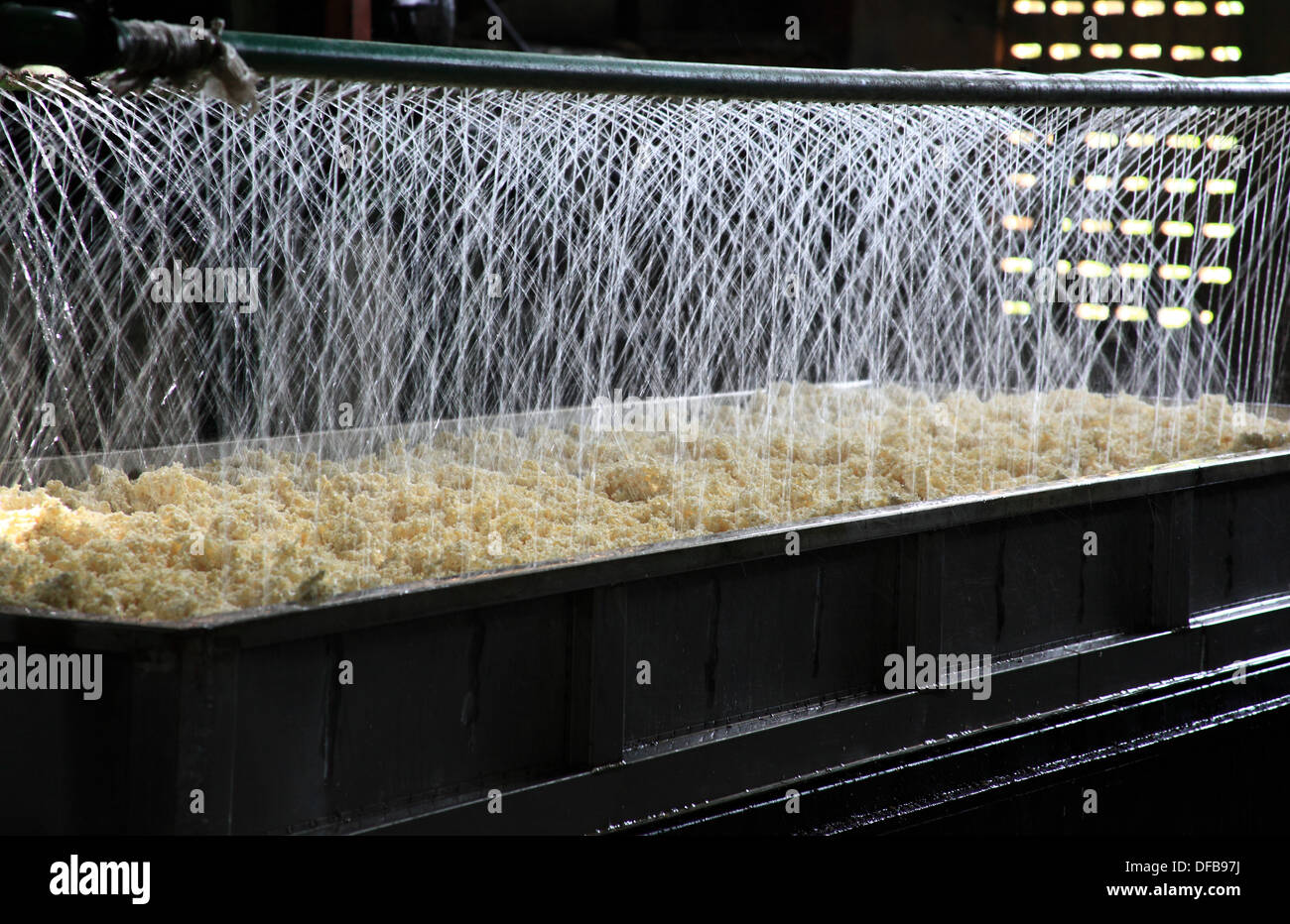 Rubber factory in Cambodia Stock Photo