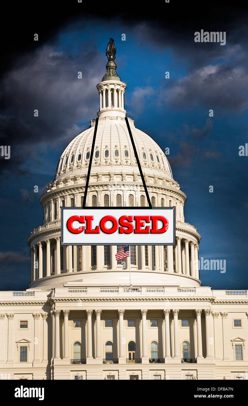 US. Congress closed for business. Stock Photo