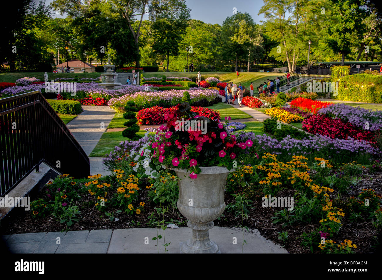 The Sunken Gardens in Phillips Park in Aurora, Illinois Stock Photo