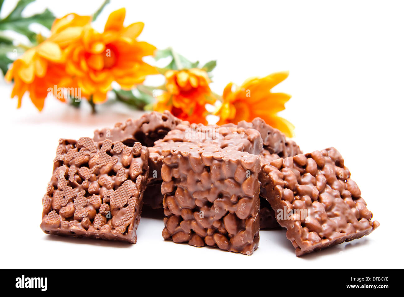 Rice cake with chocolate Stock Photo Alamy