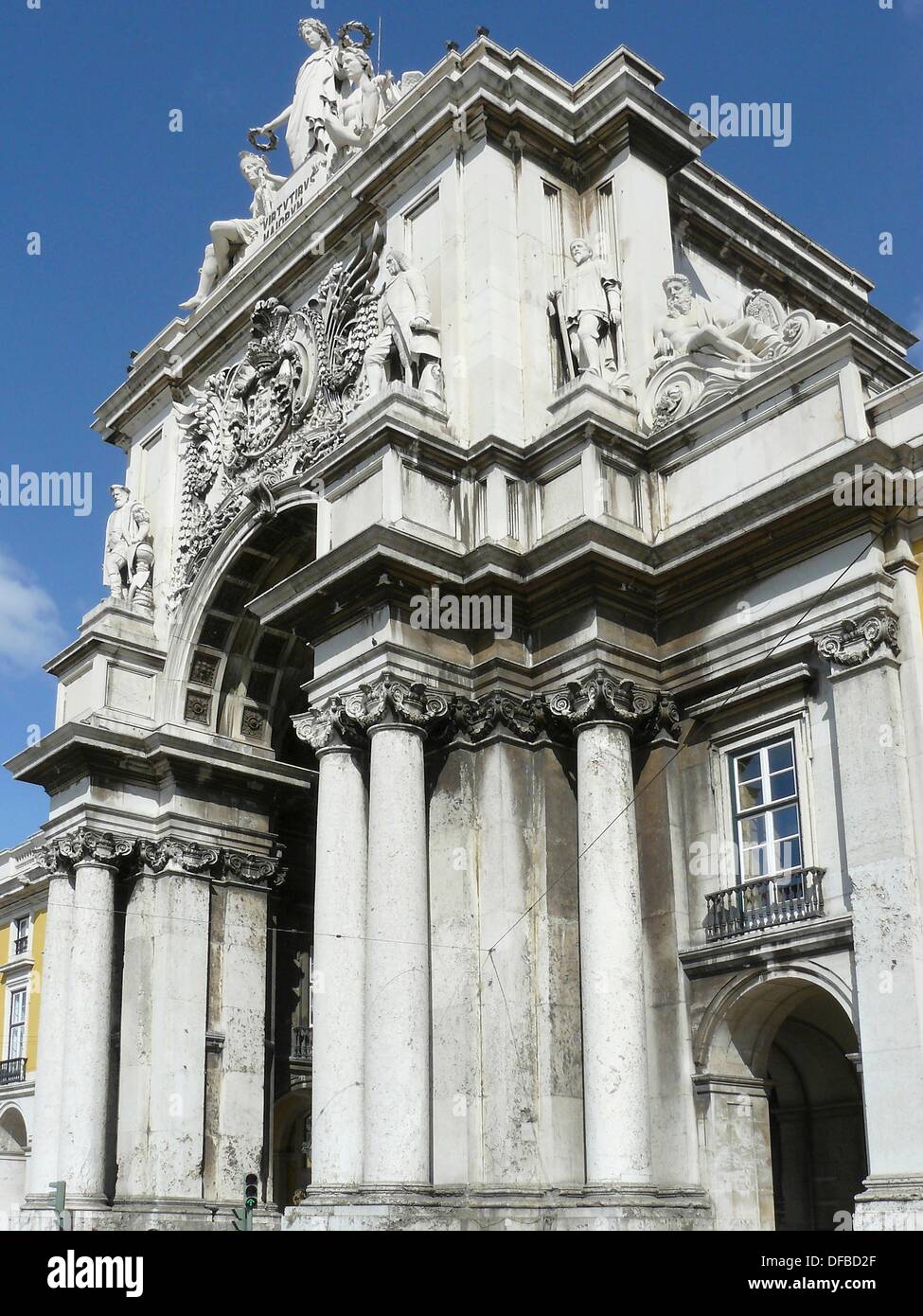 Arc de Triomphe in Commerce Square in the city of Lisbon  Lisbon Portugal Stock Photo